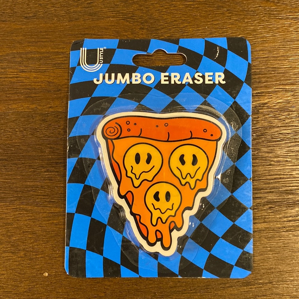 Melting Smiley Face Pizza Slice Jumbo Eraser One Tree Planted